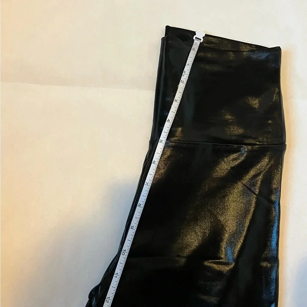 Women’s Black Leggings Faux Leather Stretchy Size S - Picture 10 of 11